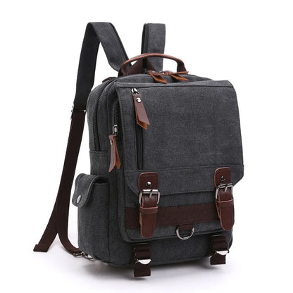 vintage Canvas Backpack Men Travel Back Pack Multifunctional Shoulder Bag for Women Laptop Rucksack School Bags Female Daypack