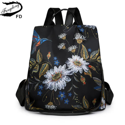 vintage backpack for women casual black backpack flowers female Anti-theft backpack woman travel shoulder bag gift for mother