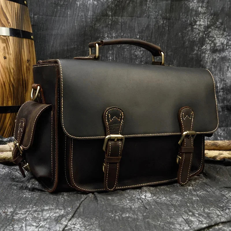vintage style shoulder crossbody men messenger for camera message bag crazy horse leather