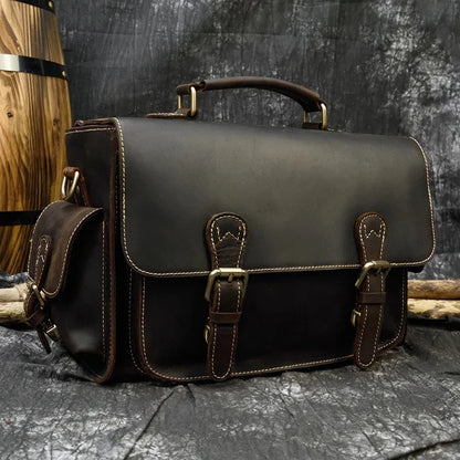 vintage style shoulder crossbody men messenger for camera message bag crazy horse leather