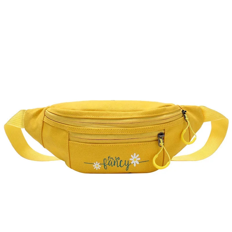 waist yellow mini Messenger Canvas Fanny Pack Fashion Street Money bag Women Men Corduroy Waist Bag 2024