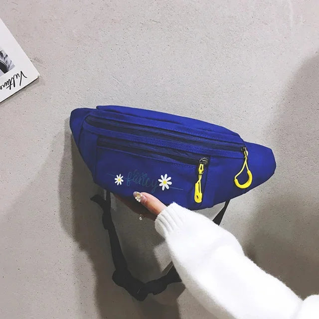 waist yellow mini Messenger Canvas Fanny Pack Fashion Street Money bag Women Men Corduroy Waist Bag 2024