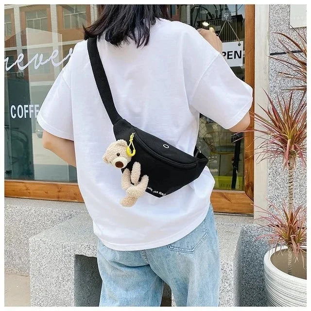 waist yellow mini Messenger Canvas Fanny Pack Fashion Street Money bag Women Men Corduroy Waist Bag 2024