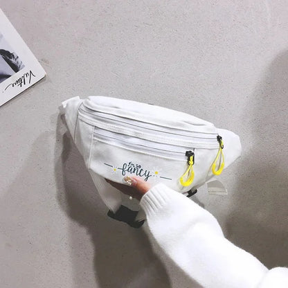 waist yellow mini Messenger Canvas Fanny Pack Fashion Street Money bag Women Men Corduroy Waist Bag 2024