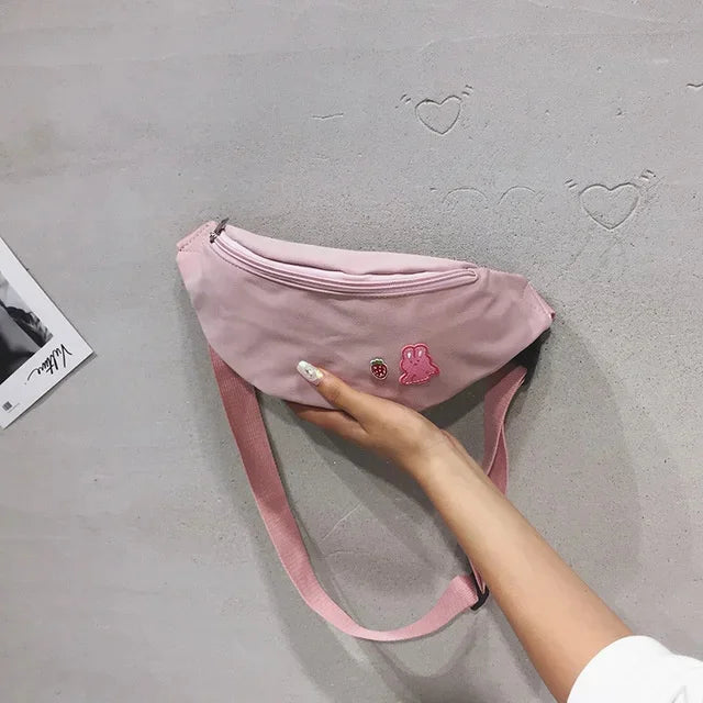 waist yellow mini Messenger Canvas Fanny Pack Fashion Street Money bag Women Men Corduroy Waist Bag 2024