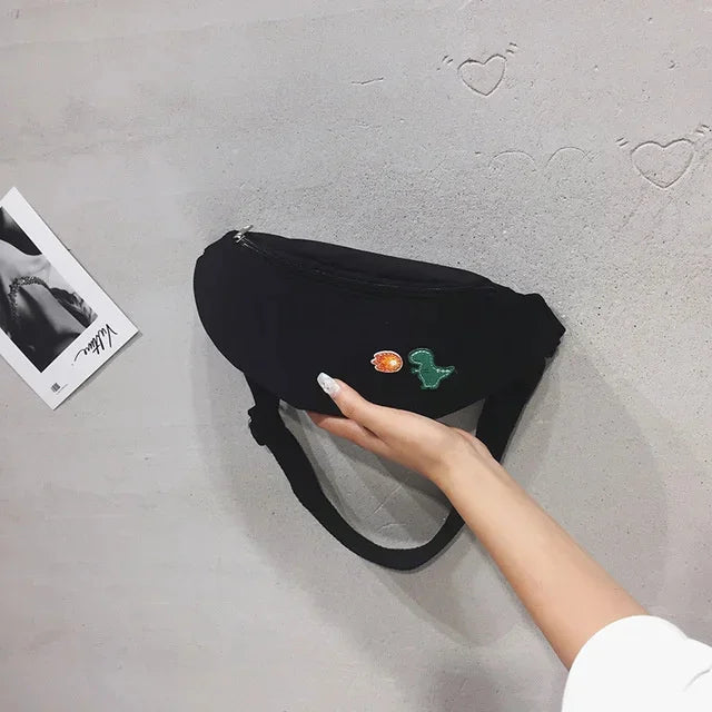 waist yellow mini Messenger Canvas Fanny Pack Fashion Street Money bag Women Men Corduroy Waist Bag 2024
