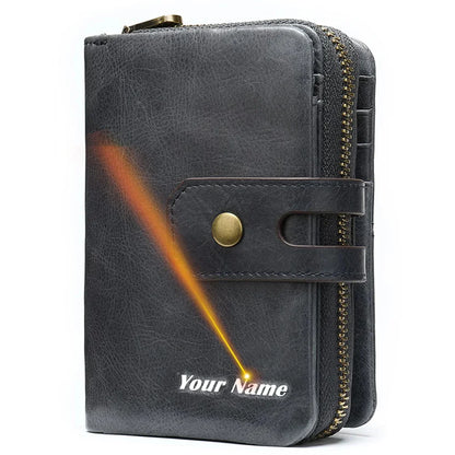 wallet genuine leather for men name engraving credit card holdercoin purse men's clutch bag couple design 856