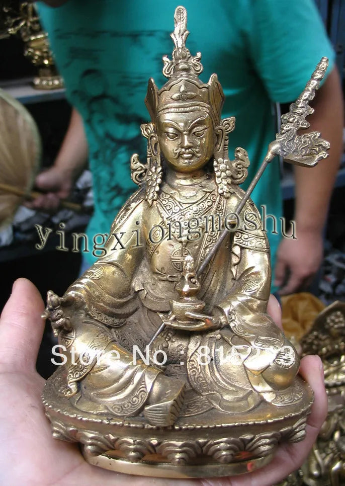 wang 00093 beautiful Padmasambhava Tibetan Buddhism Buddha bronze Oblation Pray statue