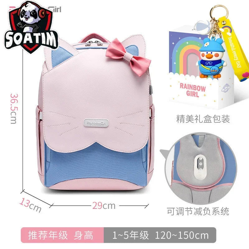 waterproof Children School Bags Girls Kids book bag Pu leather Primary Orthopedic school backpack schoolbag Mochila Infantil