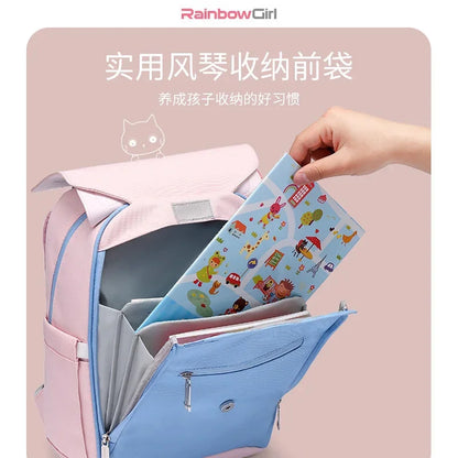 waterproof Children School Bags Girls Kids book bag Pu leather Primary Orthopedic school backpack schoolbag Mochila Infantil
