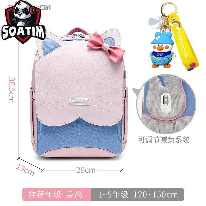 waterproof Children School Bags Girls Kids book bag Pu leather Primary Orthopedic school backpack schoolbag Mochila Infantil