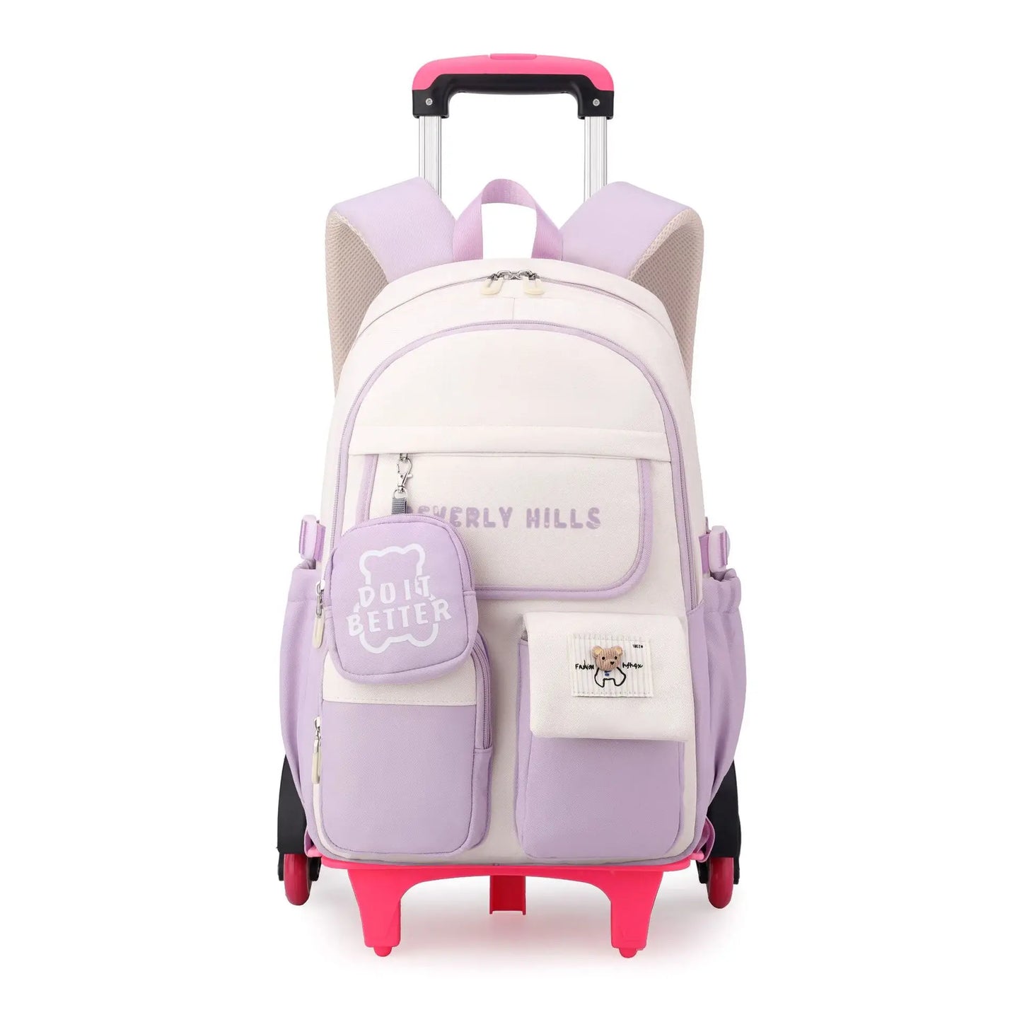 waterproof kids school Backpack With Wheel Removable Children School Bags for girls Kids Trolley Schoolbag Luggage Book Bags