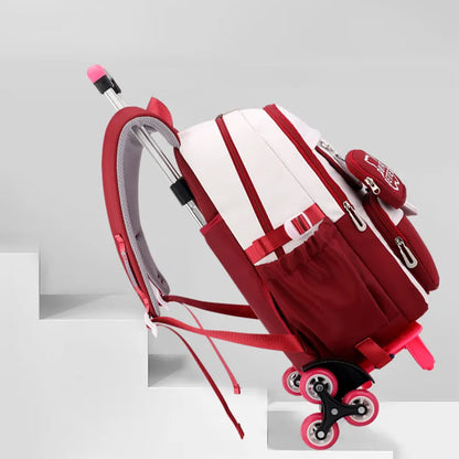 waterproof kids school Backpack With Wheel Removable Children School Bags for girls Kids Trolley Schoolbag Luggage Book Bags