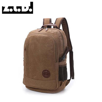 wear-resistant canvas men backpack unisex large capacity multi-function shoulder computer bag canvas hiking travel backpack
