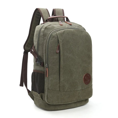wear-resistant canvas men backpack unisex large capacity multi-function shoulder computer bag canvas hiking travel backpack