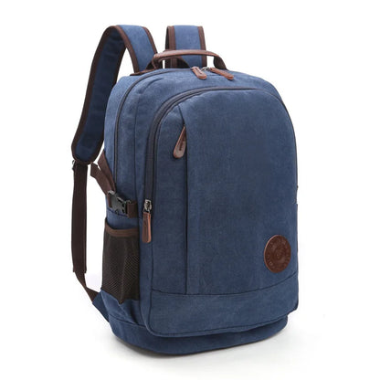 wear-resistant canvas men backpack unisex large capacity multi-function shoulder computer bag canvas hiking travel backpack