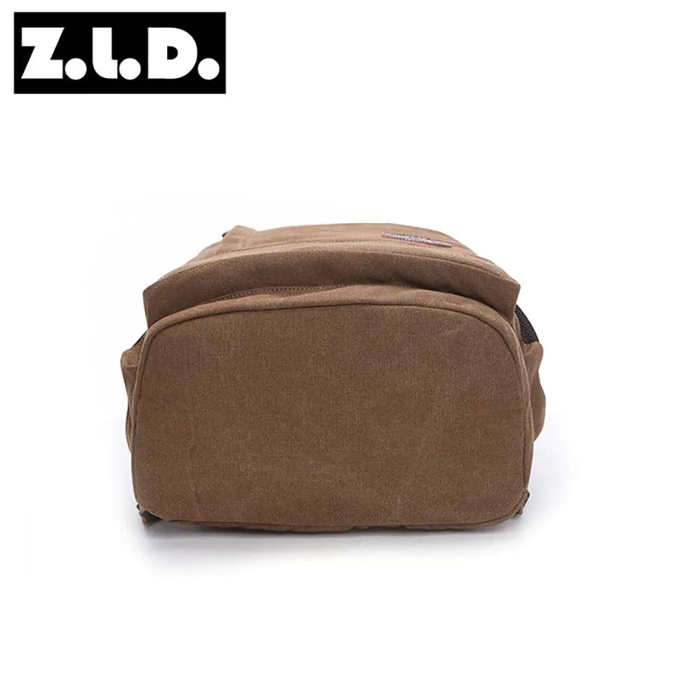 wear-resistant canvas men backpack unisex large capacity multi-function shoulder computer bag canvas hiking travel backpack