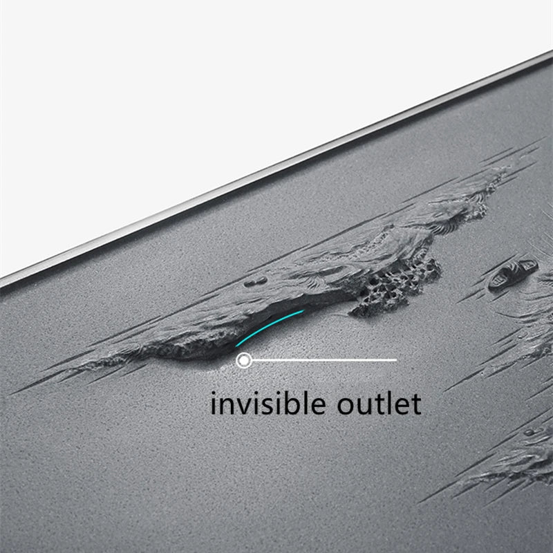 weighted black stone tea tray master handmade carved invisible water draining holes outlet tea table serving tray 80cm