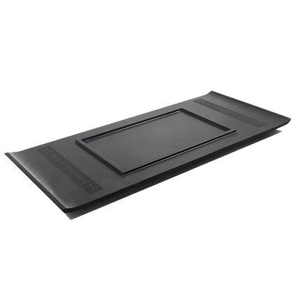 weighted heavy black stone tea tray boat shape creative tea table for kungfu tea set handmade serving tray Chinese word engraved