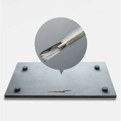 weighted stone tea tray invisible water draining outlet rectangle serving tray multi size tea boat for tea set pot cups on sales
