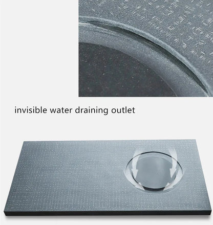 weighted stone tea tray invisible water draining outlet rectangle serving tray multi size tea boat for tea set pot cups on sales