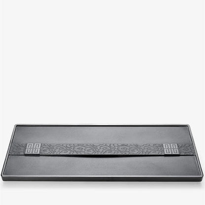 weighted tea tray double line invisible water draining outlet black stone tea table for Chinese tea set multi size tea boat new