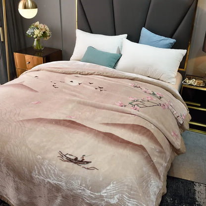 weighted thick blanket warm winter bed cover active printing 3.8kg blankets 78"x90" soft velvet bedding set on sales new