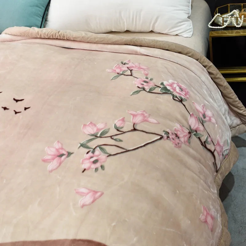 weighted thick blanket warm winter bed cover active printing 3.8kg blankets 78"x90" soft velvet bedding set on sales new