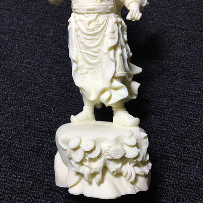 white God of War Guan Gong Statue，Modern art sculpture，Chinese mythical figure Guan Yu，High-end home decoration statue