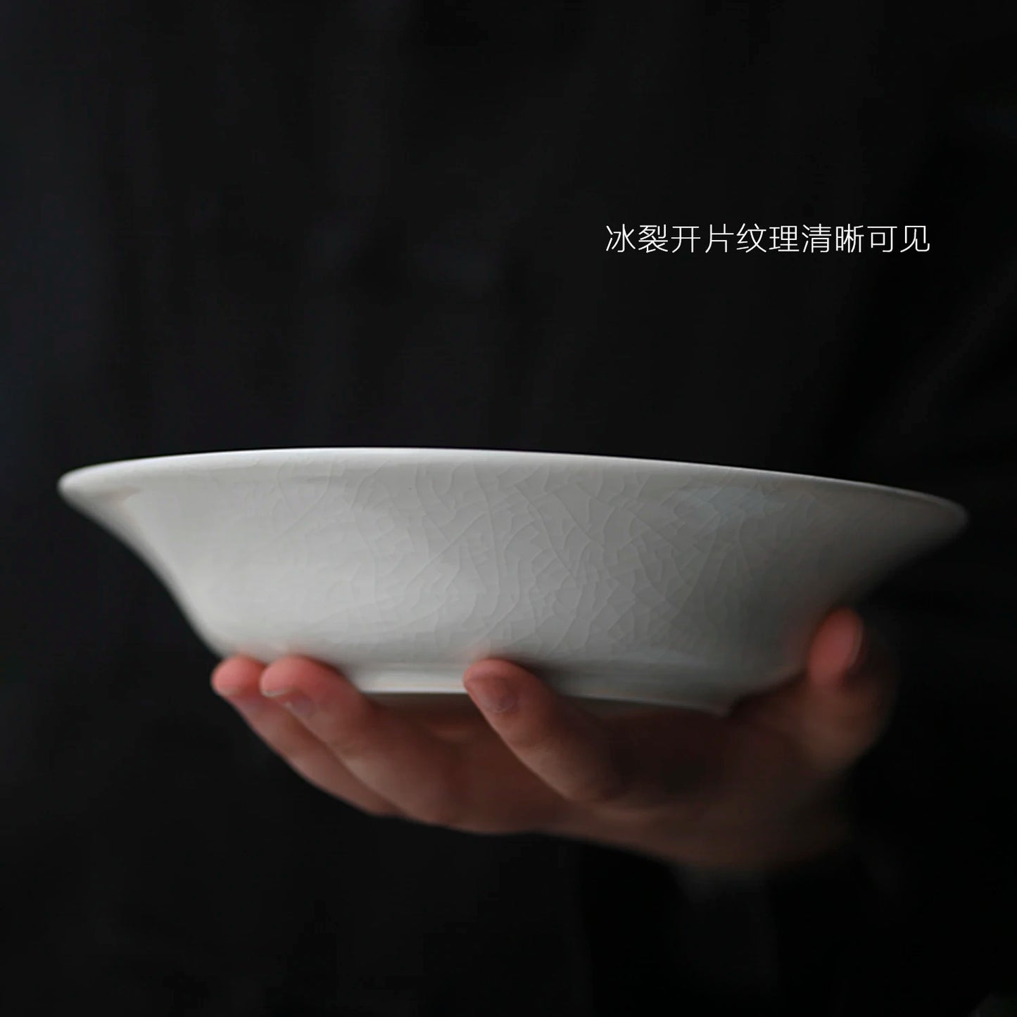 white hand-painted deep plate open piece can raise Chinese Disc Ceramic dry bubble pot bearing pot tea set accessories