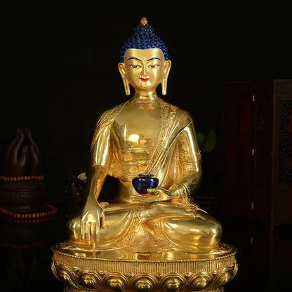 wholesale buddha statue #  TOP GOOD Tibetan Buddhism the Buddha FULL Gilding brass statue # HOME Talisman   Protection  33CM