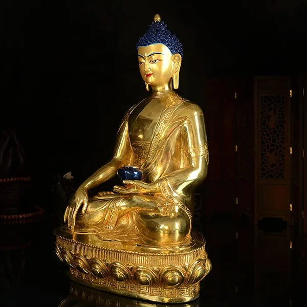 wholesale buddha statue #  TOP GOOD Tibetan Buddhism the Buddha FULL Gilding brass statue # HOME Talisman   Protection  33CM