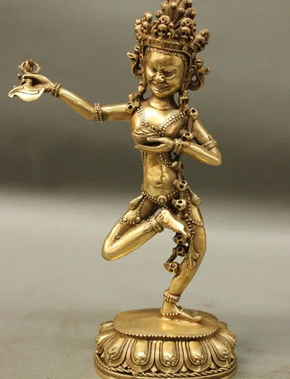 wholesale factory 11" Tibet Brass Buddhism Vajra Protect Vajravarahi Dorje Phakmo Buddha Statue