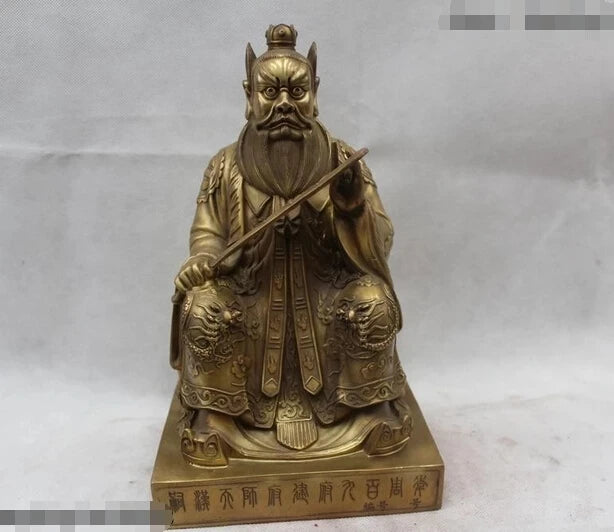 wholesale factory 12" China Chinese Fengshui Brass Sit Laojun Bi Xie exorcism Buddha Statue AE1024 AB1025