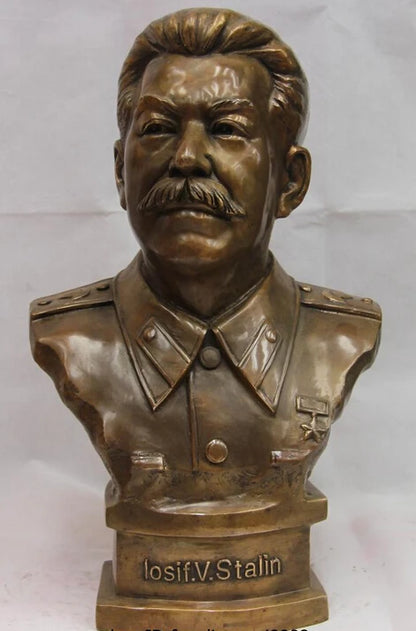 wholesale factory Chinese Folk Brass Copper Bronze Made Colossus Leader losif V stalin Head Statue 25% off