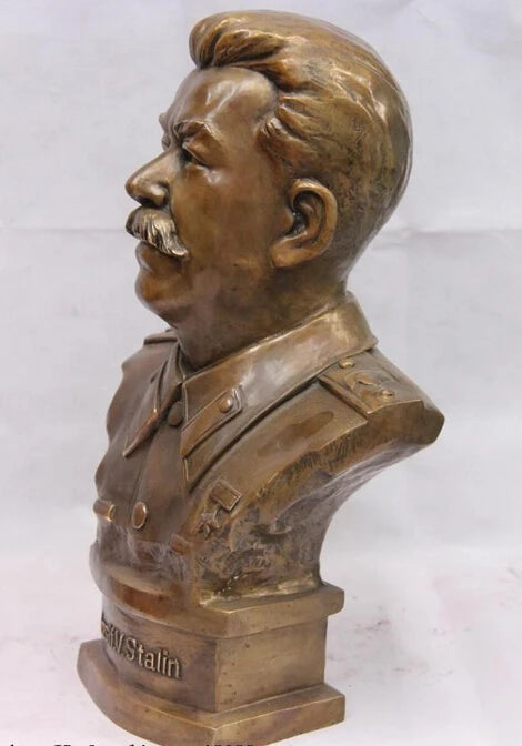 wholesale factory Chinese Folk Brass Copper Bronze Made Colossus Leader losif V stalin Head Statue 25% off