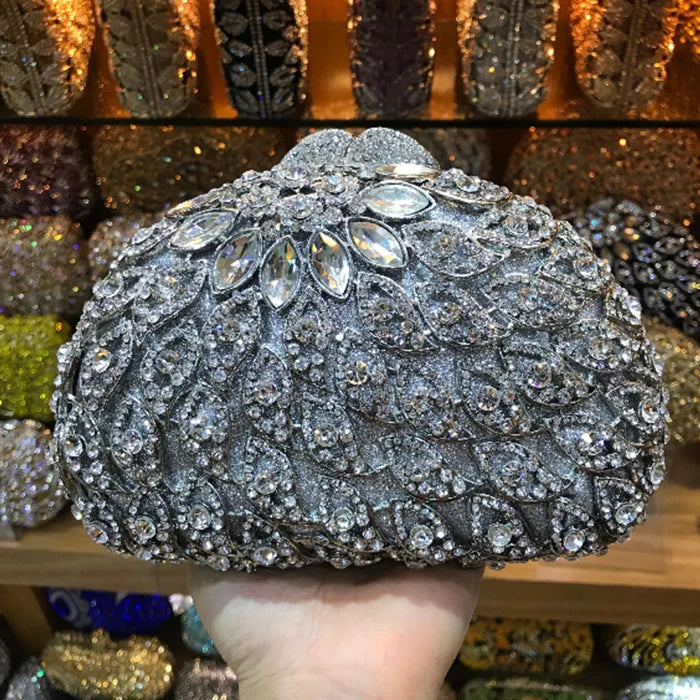 women gold Evening Bags Diamond Rhinestone Pearls Beaded Day Clutch Women's Purse Handbags Wallets Evening Wedding Bag female