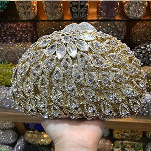 women gold Evening Bags Diamond Rhinestone Pearls Beaded Day Clutch Women's Purse Handbags Wallets Evening Wedding Bag female