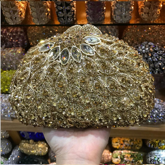 women gold Evening Bags Diamond Rhinestone Pearls Beaded Day Clutch Women's Purse Handbags Wallets Evening Wedding Bag female