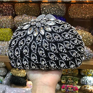 women gold Evening Bags Diamond Rhinestone Pearls Beaded Day Clutch Women's Purse Handbags Wallets Evening Wedding Bag female