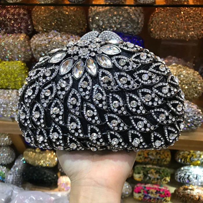 women gold Evening Bags Diamond Rhinestone Pearls Beaded Day Clutch Women's Purse Handbags Wallets Evening Wedding Bag female