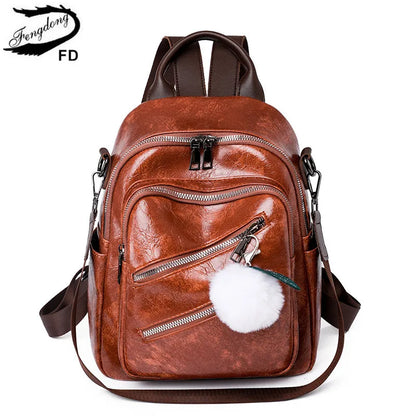women retro backpack female fashion casual leather backpack girls small travel backpack ladies Vintage backpack mini schoolbag