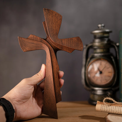 wooden cross for hanging on the wall Home wall decoration solid wood carved retro large cross suitable for room new home gift