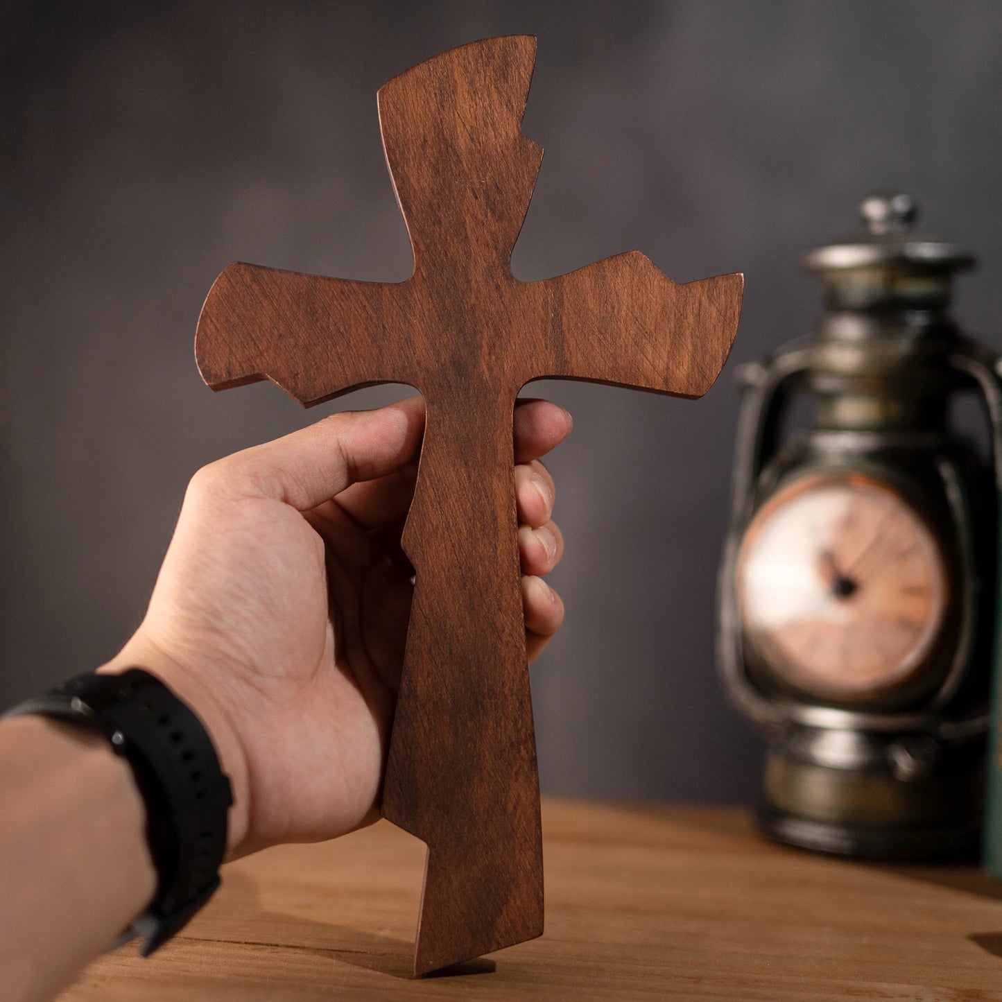 wooden cross for hanging on the wall Home wall decoration solid wood carved retro large cross suitable for room new home gift