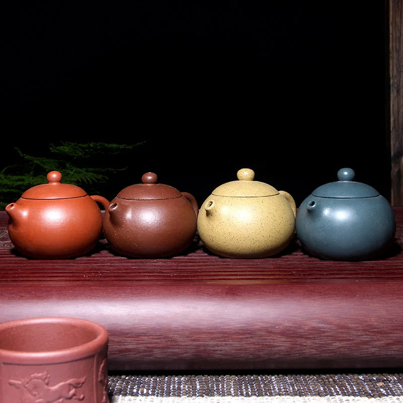 xishi tea pot marked real yixing zisha pot of tea Chinese tea pots purple clay duan clay zhu ni republic green clay pots 110cc