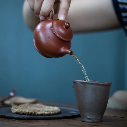 yixing recommended kung fu tea set undressed ore Zhao Zhuang dahongpao pear skin zhu mud pan pot of small capacity