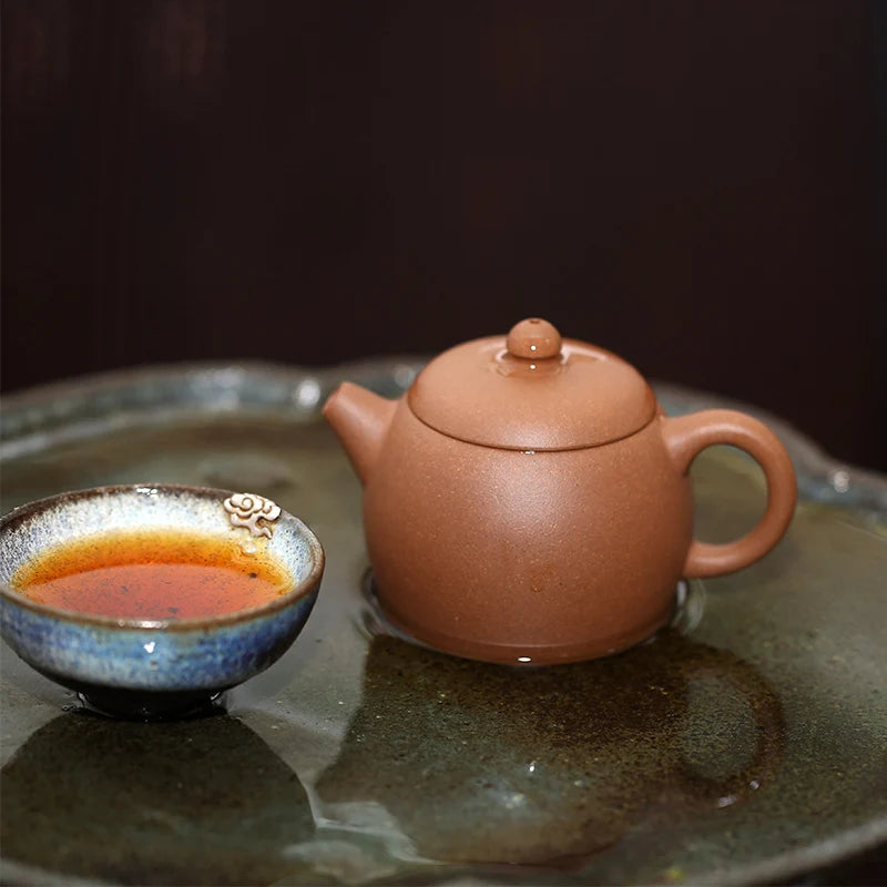 yixing recommended the teapot undressed ore pure manual and old mud wide mouth pomelos small pot of 120 cc nine holes