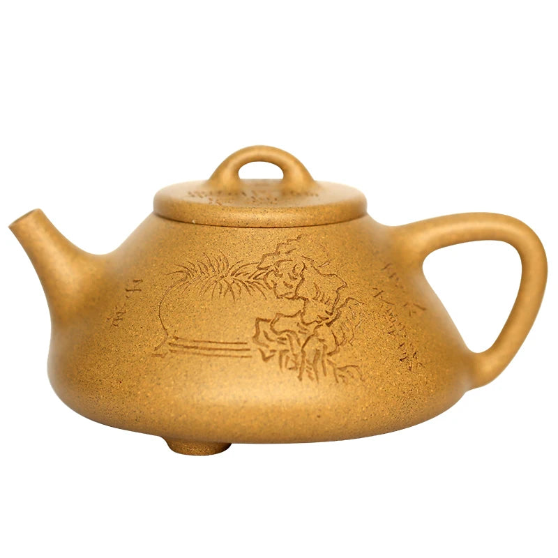 yixing undressed ore pure manual recommended old section NiZi smelting gourd ladle 300 ml of old old carved stone paint