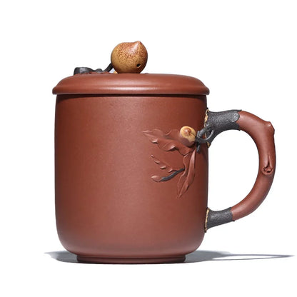 yixing undressed ore purple sand tea cup pure manual heap flower peach is a cup of tea set gift lettering customization