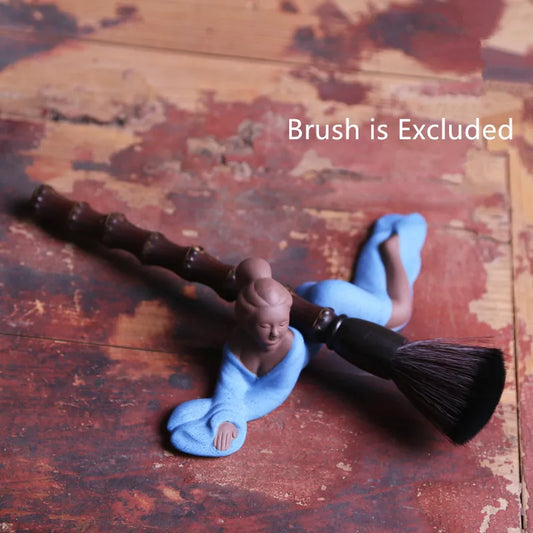 yixing zisha tea pet beauty statue small size purple clay tea play holder for chopsticks pot maintaining brush holders on sales